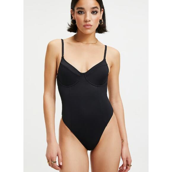 Good American Swimsuit Size 5X Black Good Compression Show Up One-Piece New - Picture 1 of 6